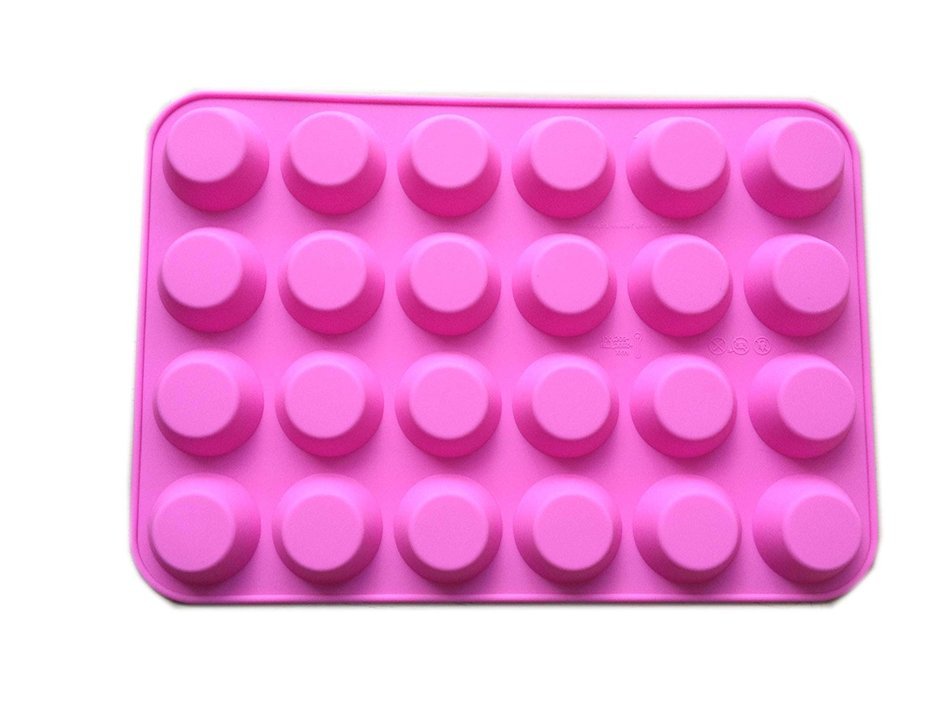 Funshowcase 24-Cup Mini Muffin Silicone Baking Mold Teacake Pan