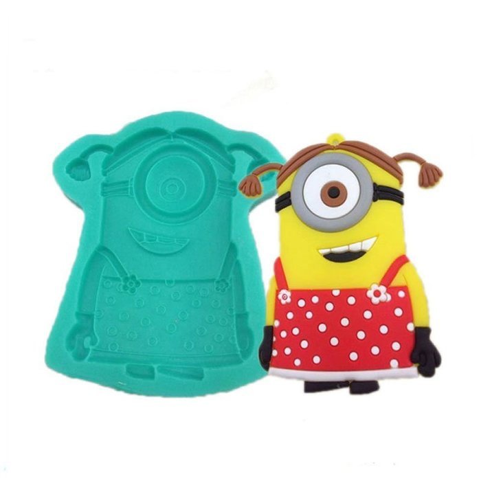 TANGCHU Funny Despicable Me Minions Fondant Silicone Icing Mould Cupcake Toppers Sugarpaste Decoration Green