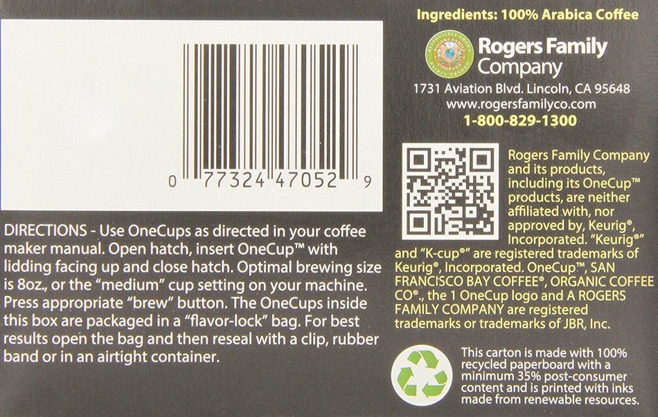 San Francisco Bay OneCup, French Roast, 80 Single Serve Coffees N8