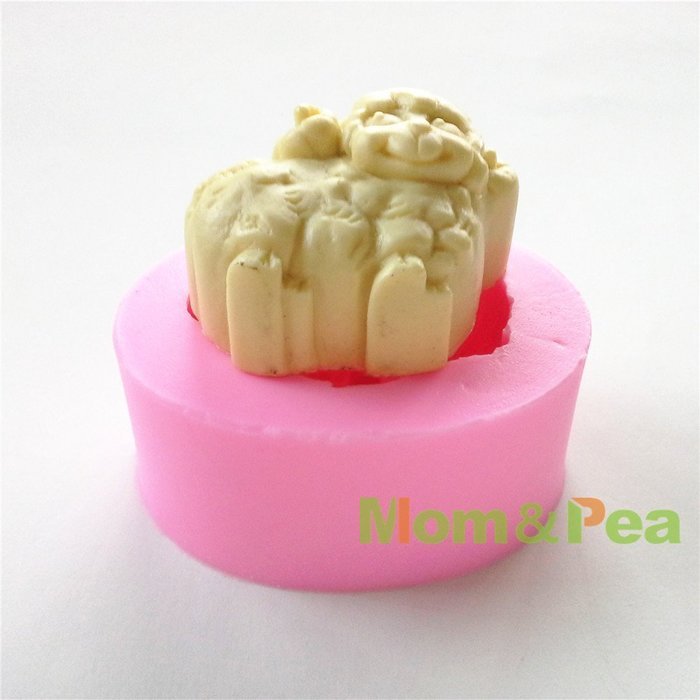 Mom&pea 0605 Lamb Shaped Silicone Mould for Fondant Cake Sugar Paste Cake Decoration 3d Cake Toppers Mold 7.25.82.9cm... N2