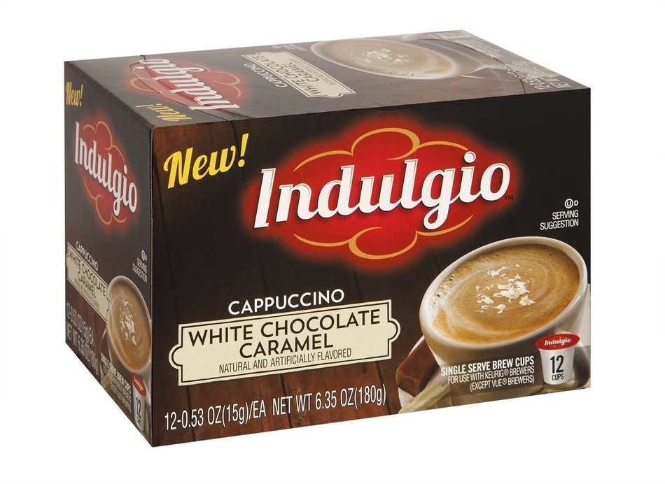 Indulgio White Chocolate Caramel Single Serve for Keurig K-Cup Brewers, 12 Count (Pack of 6) (Compatible with...