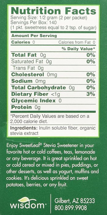 Sweetleaf Stevia 70 Piece Sweetener, 2.5 Ounce(pack of 3) N8