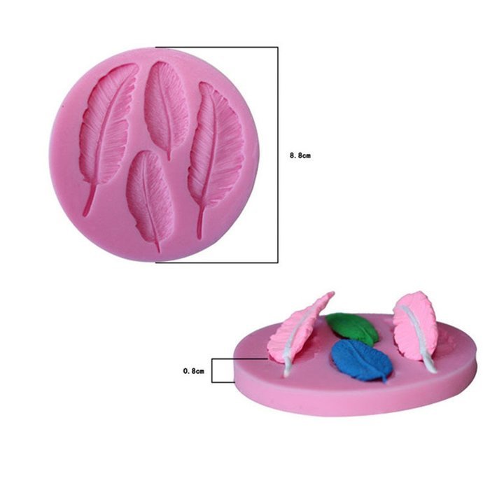 JLHua Feather Shape Decorative Cake Mould Silicone 3D Candy Pastry Mould Chocolate Mold N3