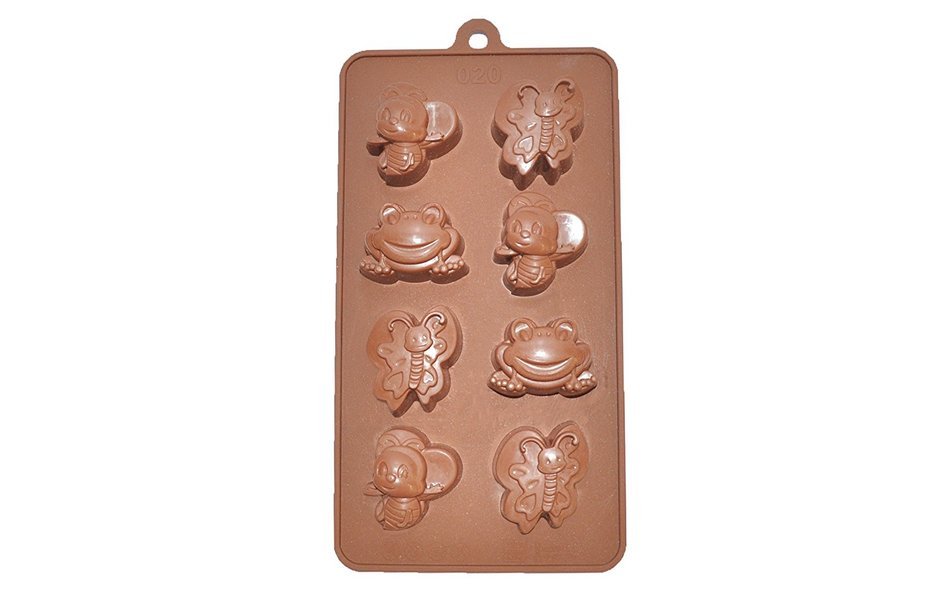 NY Cake Bee, Butterfly and Frog Silicone Chocolate Mold, 8 Cavities