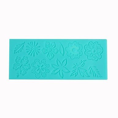 QINF Silicone Flower Grass Pattern Fondant Cake Lace Mold,17.7x7.5x0.5cm