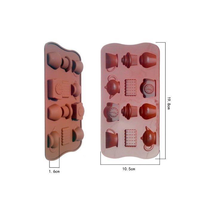 Jelly Fondant Cake Chocolate Mold Silicone Tool Baking Pan Alarm Clock and Teapot Shaped N2