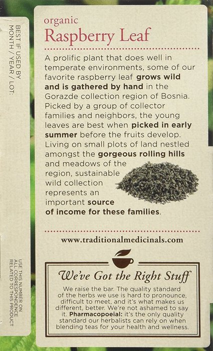 Organic Raspberry Leaf Tea 16 Bags, Traditional Medicinals Teas(2 Pack) N4