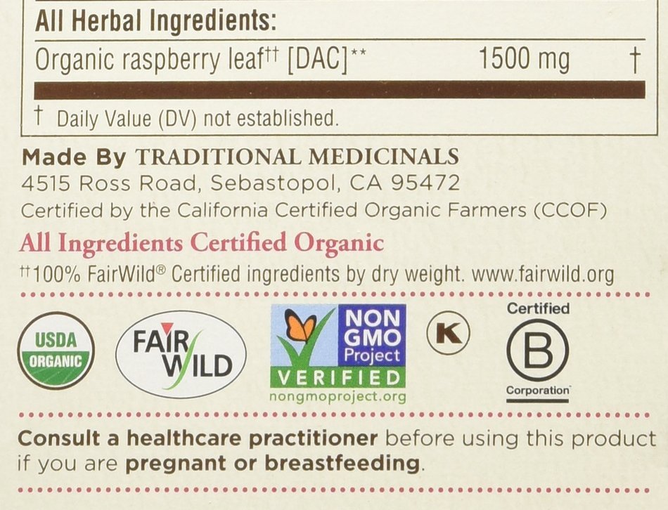 Organic Raspberry Leaf Tea 16 Bags, Traditional Medicinals Teas(2 Pack) N6