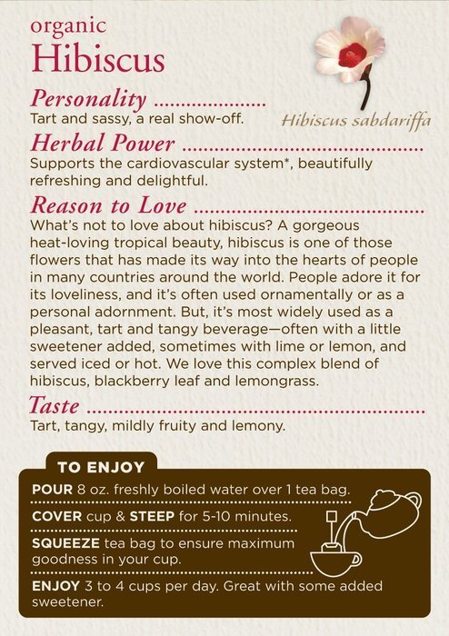 Traditional Medicinals Organic Hibiscus Tea, 16 Tea Bags N3