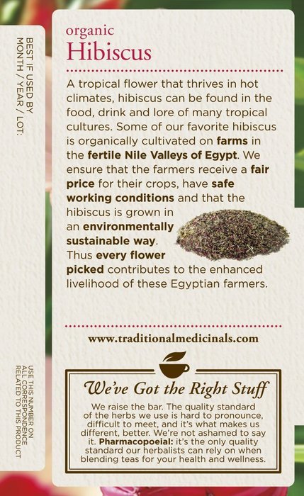 Traditional Medicinals Organic Hibiscus Tea, 16 Tea Bags N4