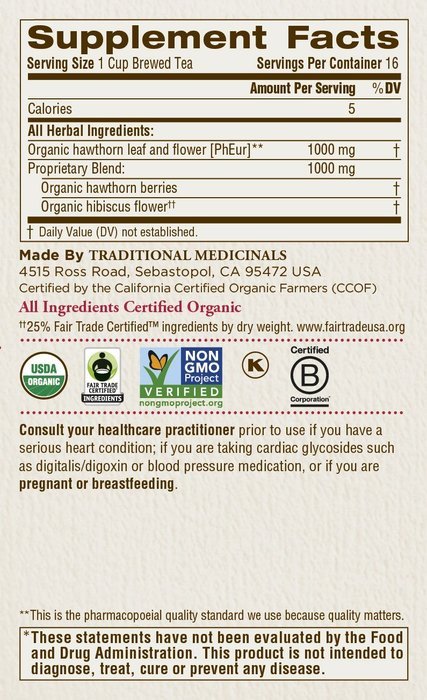 Traditional Medicinals Organic Hibiscus Tea, 16 Tea Bags N78
