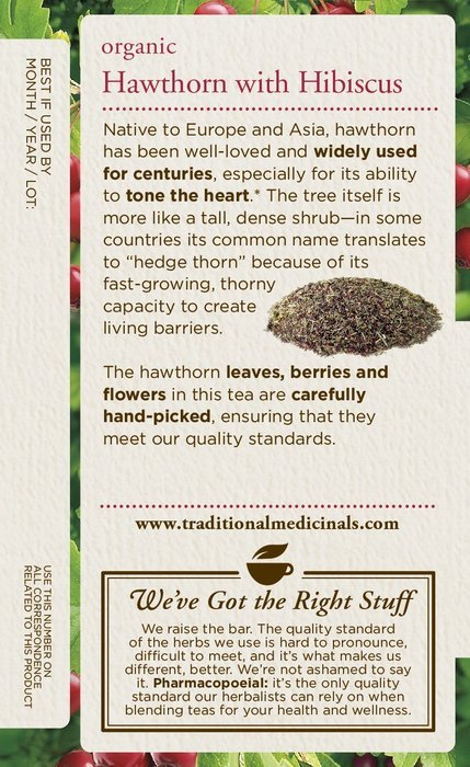 Traditional Medicinals Organic Hibiscus Tea, 16 Tea Bags N128