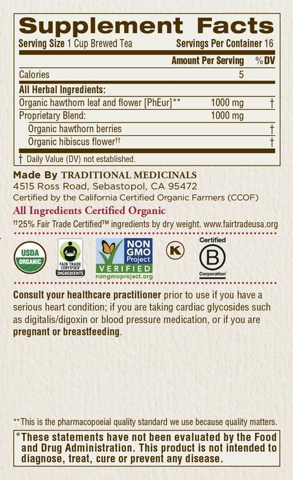 Traditional Medicinals Organic Hibiscus Tea, 16 Tea Bags N129