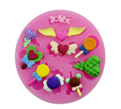 Autek Wing Heart Pop Cake Fondant Soap Sugar Craft Cake Decorating Silicone Mold #133