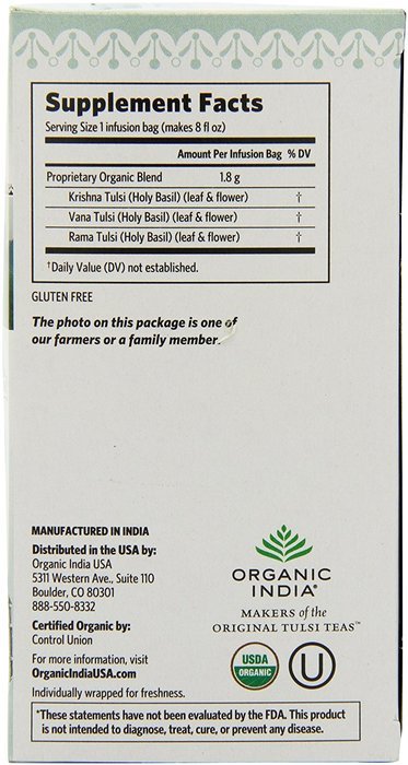 Organic India Tulsi, Original, 18-Count Boxes (Pack of 2) N5
