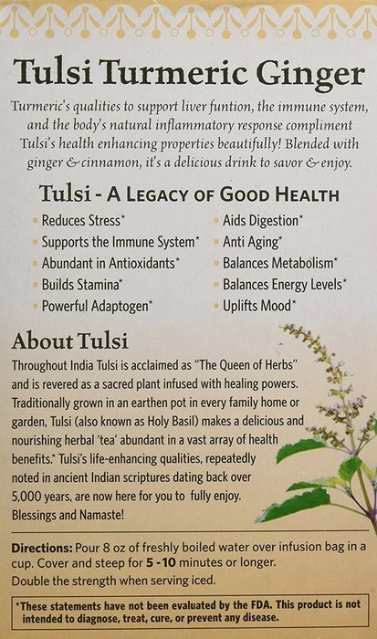 Organic India Tulsi, Original, 18-Count Boxes (Pack of 2) N37