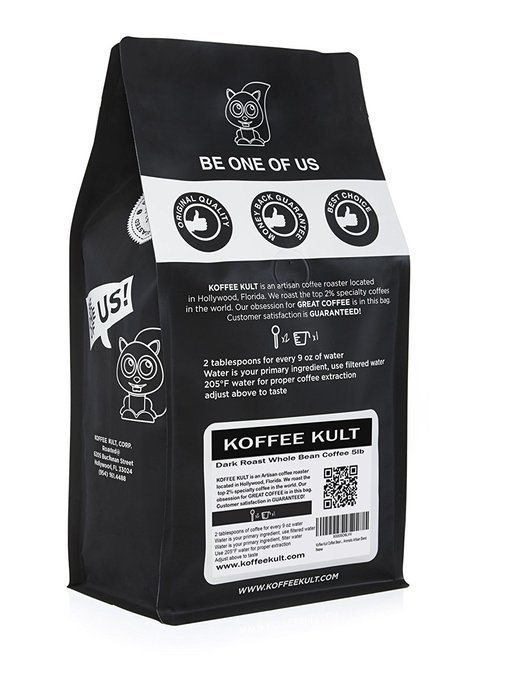 Koffee Kult Dark Roast Coffee Beans (2 Pounds Whole Bean) Highest Quality Delicious Organically Sourced Fair Trade... N12