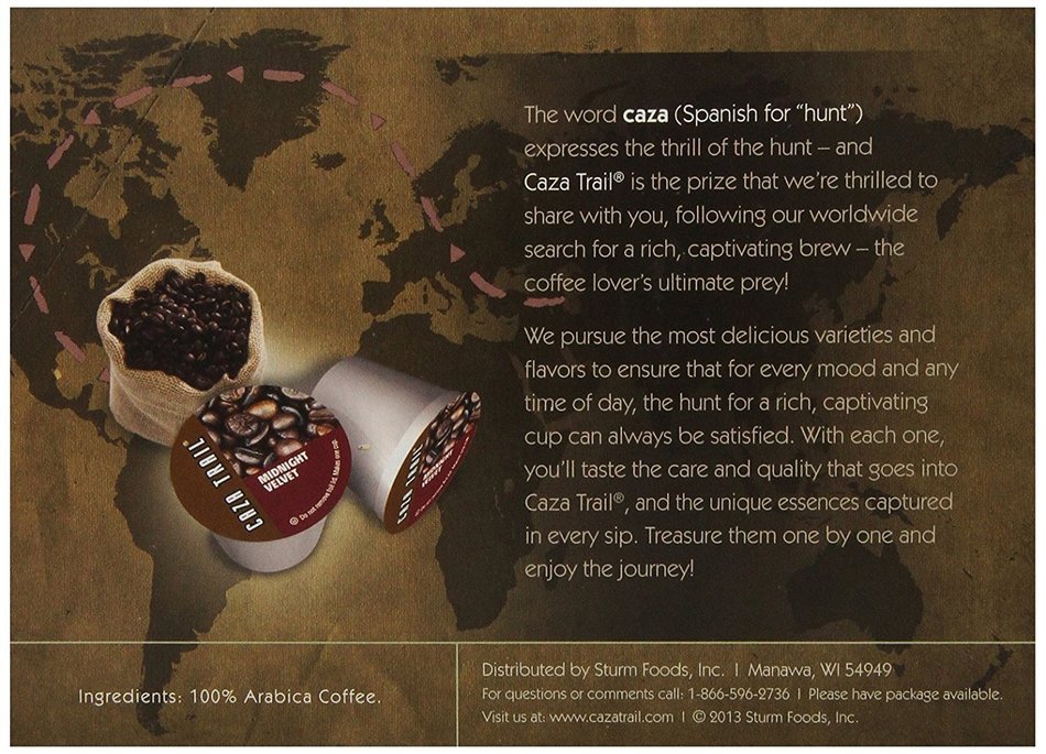 Caza Trail Coffee, Decaf Breakfast Blend, 24 Single Serve Cups N20