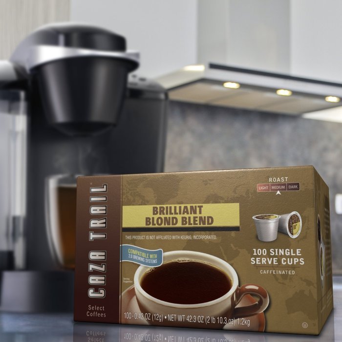 Caza Trail Coffee, Decaf Breakfast Blend, 24 Single Serve Cups N48