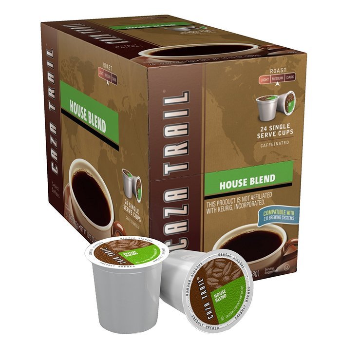 Caza Trail Coffee, Decaf Breakfast Blend, 24 Single Serve Cups N80