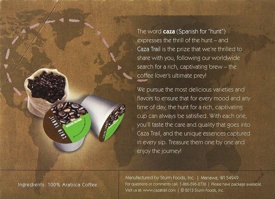 Caza Trail Coffee, Decaf Breakfast Blend, 24 Single Serve Cups N84