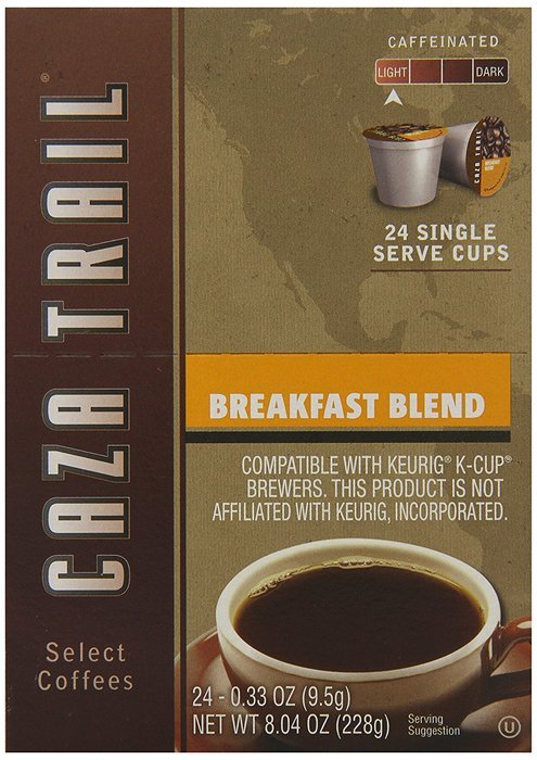 Caza Trail Coffee, Decaf Breakfast Blend, 24 Single Serve Cups N90