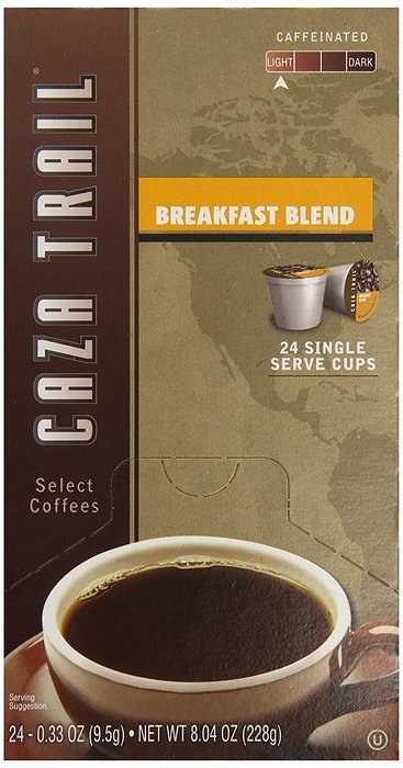 Caza Trail Coffee, Decaf Breakfast Blend, 24 Single Serve Cups N91
