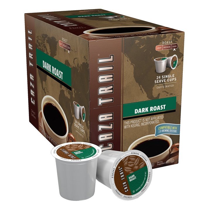 Caza Trail Coffee, Decaf Breakfast Blend, 24 Single Serve Cups N98