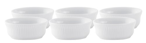 HIC 3-ounce Porcelain Oval Ramekin 3.5- by 2.5-inch Set of 6