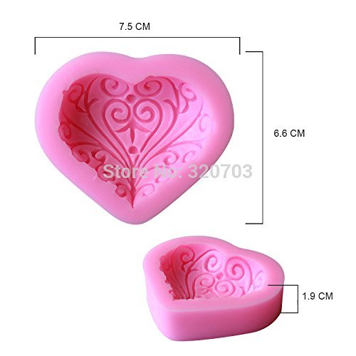 1pcs, 3d Beautiful Love Shape Silicone Lace Mold Cake Tools, Fondant Bakeware Decorating, Candy, Cookie, Jelly... N3
