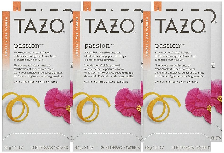 Tazo Passion Filter Bag Tea, 24-Count Packages (Pack of 6) N5