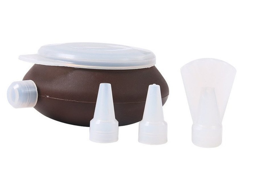YIJIA Silicone Pastry Macaron Cake Decorating Pen with 1 cover&3 Nozzles Kit Set Fondant Cake Decorating Tools...