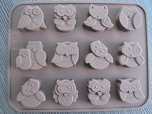 Cake Mold Soap Mold 12-Owl Flexible Silicone Mould For Candy Chocolate Resin ;GE5812-GJY/4E1D212592