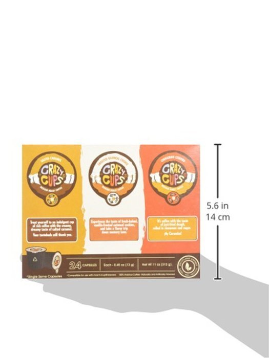 Crazy Cups Flavored Coffee, Single Serve Cups Variety Pack Sampler for the Keurig K Cup Brewer, 24 count N2