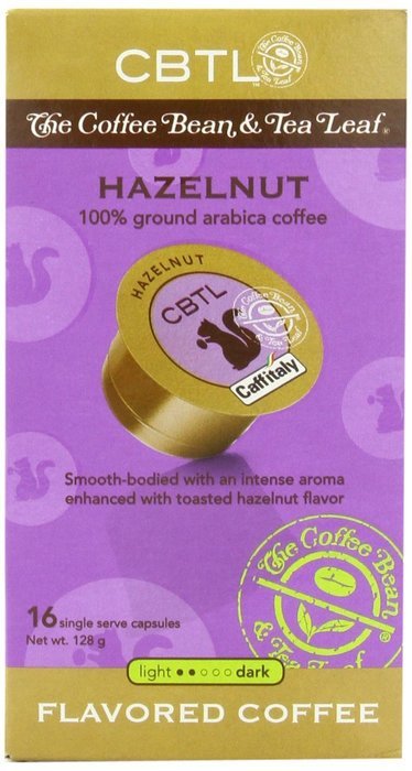 CBTL Hazelnut Coffee Light Capsules By The Coffee Bean & Tea Leaf, 16-Count Box