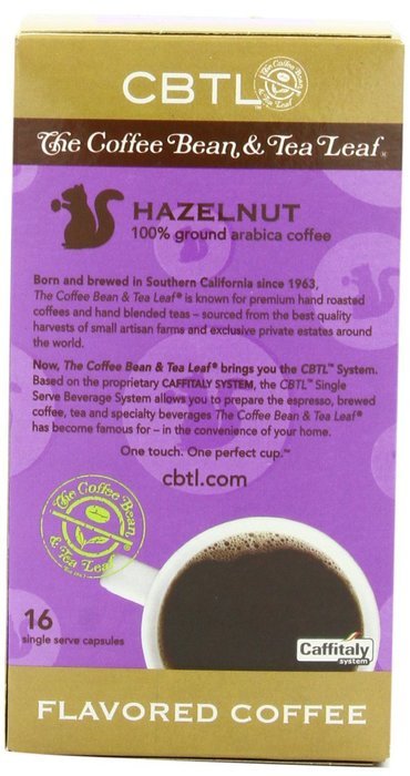CBTL Hazelnut Coffee Light Capsules By The Coffee Bean & Tea Leaf, 16-Count Box N2