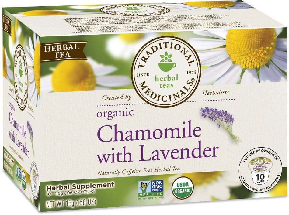 Traditional Medicinals Organic Chamomile with Lavender Tea, Single Serve Cups for Keurig K-Cup Brewers, 10 Count N2