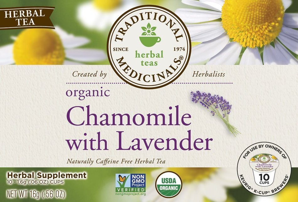 Traditional Medicinals Organic Chamomile with Lavender Tea, Single Serve Cups for Keurig K-Cup Brewers, 10 Count N3