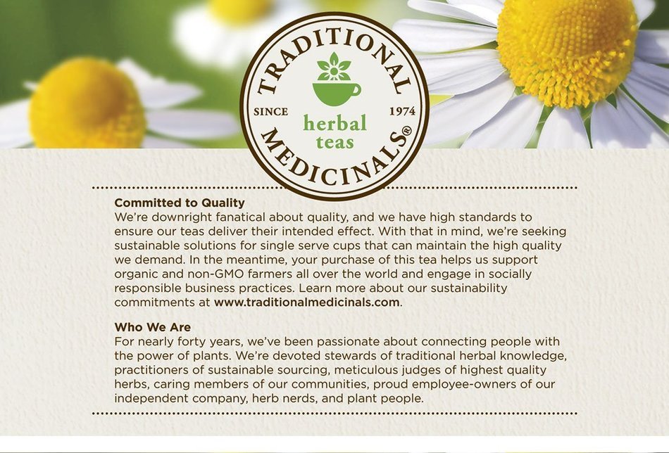 Traditional Medicinals Organic Chamomile with Lavender Tea, Single Serve Cups for Keurig K-Cup Brewers, 10 Count N6