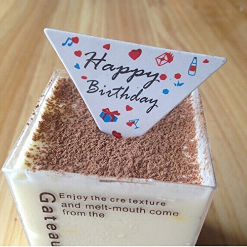 50 Pcs Happy Birthday Cake Cupcake Insert Card Cake Toppers Decoration