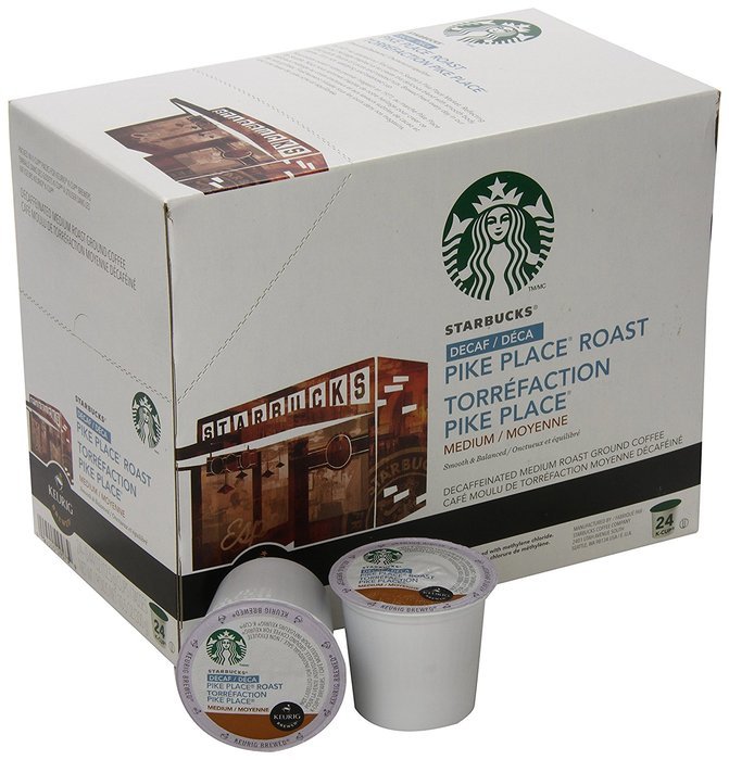 Starbucks Decaf Pike Place Roast, K-Cup for Keurig Brewers, 24 Count