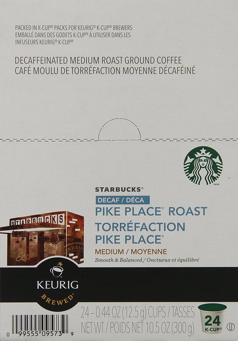 Starbucks Decaf Pike Place Roast, K-Cup for Keurig Brewers, 24 Count N2