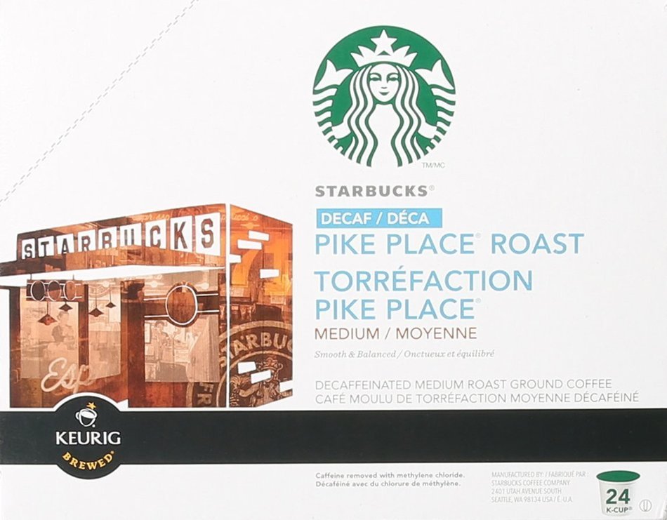 Starbucks Decaf Pike Place Roast, K-Cup for Keurig Brewers, 24 Count N7