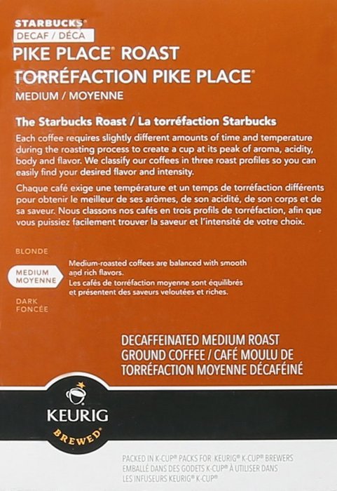 Starbucks Decaf Pike Place Roast, K-Cup for Keurig Brewers, 24 Count N8