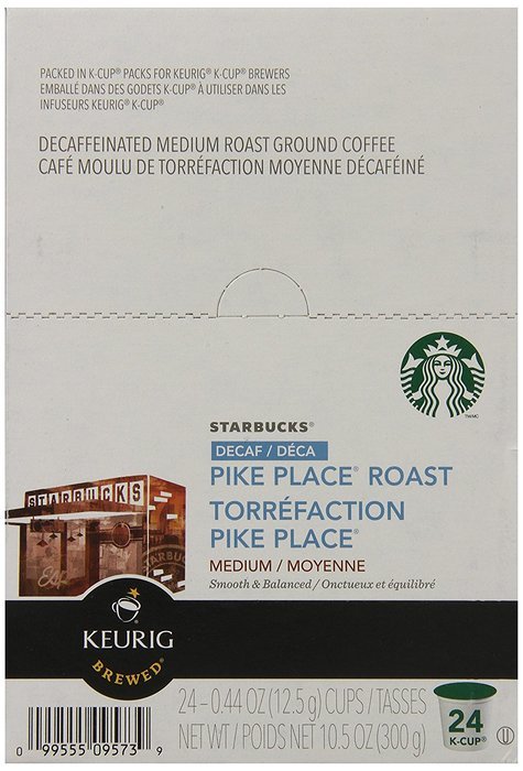 Starbucks Decaf Pike Place Roast, K-Cup for Keurig Brewers, 24 Count N12