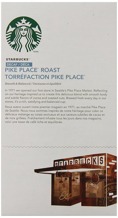 Starbucks Decaf Pike Place Roast, K-Cup for Keurig Brewers, 24 Count N14