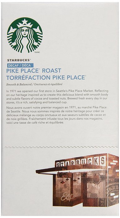 Starbucks Decaf Pike Place Roast, K-Cup for Keurig Brewers, 24 Count N15