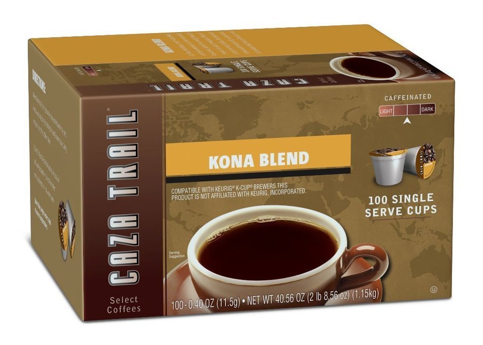 Caza Trail Coffee, Kona Blend, 100 count