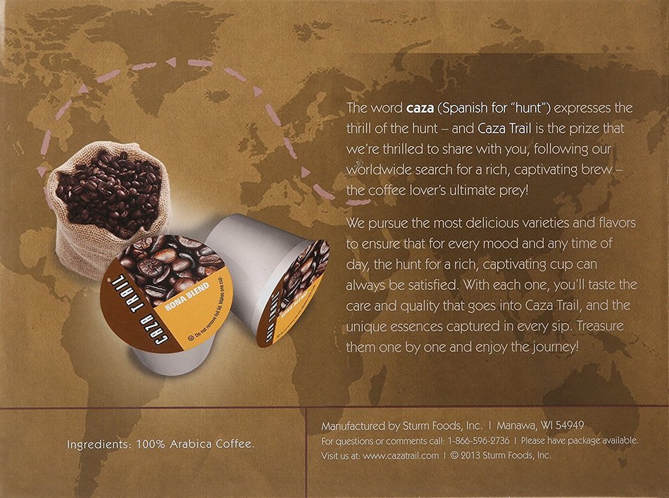 Caza Trail Coffee, Kona Blend, 100 count N2