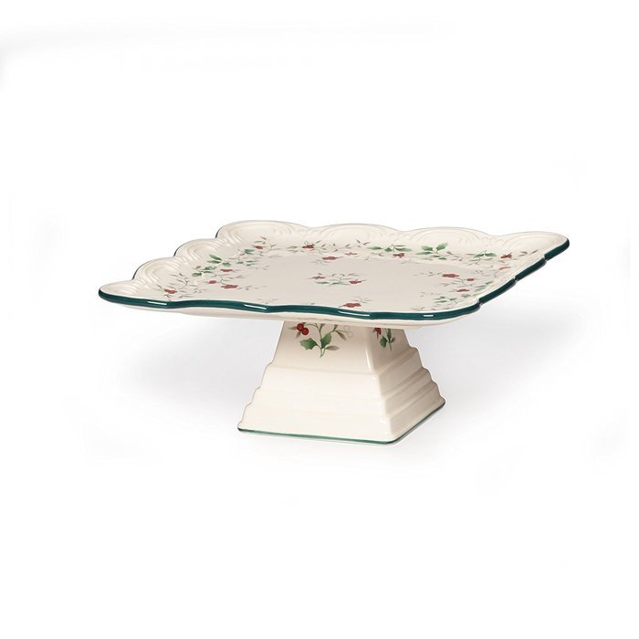 Pfaltzgraff Winterberry Square Cake Plate Gift Box, 10", Assorted